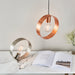 Endon 90456 Hoop 1lt Pendant Brushed copper plate 40W E27 GLS (Required) - westbasedirect.com