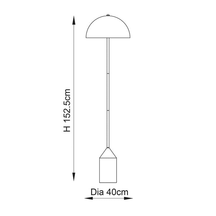 Endon 90521 Nova 1lt Floor Antique brass plate 60W E27 GLS (Required) - westbasedirect.com