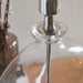 Endon 90535 Gideon 1lt Table Clear glass, nickel plate & white linen fabric 60W E27 GLS (Required) - westbasedirect.com