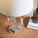 Endon 90535 Gideon 1lt Table Clear glass, nickel plate & white linen fabric 60W E27 GLS (Required) - westbasedirect.com