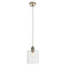 Endon 90563 Toledo 1lt Pendant Brushed nickel plate & clear glass 40W E27 GLS (Required) - westbasedirect.com