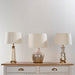 Endon 90588 Samuel 1lt Table Volcano ombre foil & vintage white linen 40W E27 GLS (Required) - westbasedirect.com