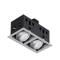 Aurora EN-MGU102SS EDLM GU10 Adjustable IP20 Twin Multiple Downlight Satin Silver