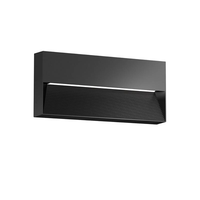 Aurora 301819 Zykos 230V 10W LED IP65 114x250mm Rectangular Surface Wall Light Black 2900K