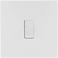 BG 911 White Square Edge One Way Single Light Switch 10A