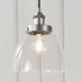 Endon 91738 Hansen 1lt Pendant Brushed silver paint & clear glass 40W E27 GLS (Required) - westbasedirect.com