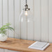 Endon 91738 Hansen 1lt Pendant Brushed silver paint & clear glass 40W E27 GLS (Required) - westbasedirect.com