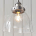 Endon 91738 Hansen 1lt Pendant Brushed silver paint & clear glass 40W E27 GLS (Required) - westbasedirect.com