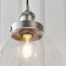 Endon 91738 Hansen 1lt Pendant Brushed silver paint & clear glass 40W E27 GLS (Required) - westbasedirect.com