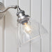 Endon 91739 Hansen 1lt Wall Brushed silver paint & clear glass 40W E14 golf (Required) - westbasedirect.com