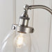 Endon 91741 Hansen 1lt Floor Brushed silver paint & clear glass 40W E27 GLS (Required) - westbasedirect.com