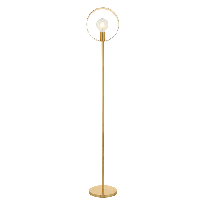 Endon 91934 Hoop 1lt Floor Brushed brass plate 40W E27 GLS (Required) - westbasedirect.com