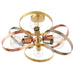 Endon 91935 Hoop 6lt Semi flush Brushed brass, nickel & copper plate 6 x 40W E27 GLS (Required) - westbasedirect.com