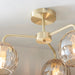 Endon 91968 Dimple 3lt Semi flush Satin brass plate & champagne lustre glass 3 x 25W E14 golf (Required) - westbasedirect.com