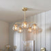 Endon 91969 Dimple 5lt Pendant Satin brass plate & champagne lustre glass 5 x 25W E14 golf (Required) - westbasedirect.com