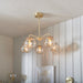 Endon 91969 Dimple 5lt Pendant Satin brass plate & champagne lustre glass 5 x 25W E14 golf (Required) - westbasedirect.com