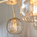 Endon 91969 Dimple 5lt Pendant Satin brass plate & champagne lustre glass 5 x 25W E14 golf (Required) - westbasedirect.com