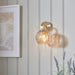 Endon 91970 Dimple 1lt Wall Satin brass plate & champagne lustre glass 25W E14 golf (Required) - westbasedirect.com