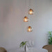 Endon 91971 Dimple 3lt Pendant Satin brass plate & champagne lustre glass 3 x 7W LED E14 (Required) - westbasedirect.com