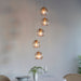 Endon 91972 Dimple 5lt Pendant Satin brass plate & champagne lustre glass 5 x 7W LED E14 (Required) - westbasedirect.com