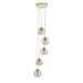 Endon 91972 Dimple 5lt Pendant Satin brass plate & champagne lustre glass 5 x 7W LED E14 (Required) - westbasedirect.com