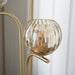 Endon 91974 Dimple 3lt Floor Satin brass plate & champagne lustre glass 3 x 25W E14 golf (Required) - westbasedirect.com