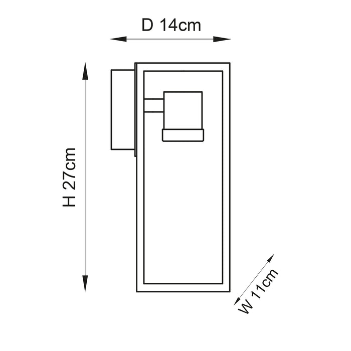 Endon 91993 Herbert 1lt Wall Textured black 10W LED E27 (Required) - westbasedirect.com