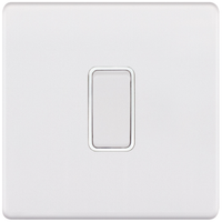 Selectric 5MPLUS-901 5M-PLUS Screwless 1 Gang 2 Way 10AX Plate Switch - Matt White, White Insert