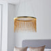 Endon 92176 Zelma 1lt Pendant Satin brass plate & gold effect chain 20W LED tape module (SMD 2835) Warm White - westbasedirect.com