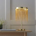 Endon 92177 Zelma 1lt Table Satin brass plate & gold effect chain 9W LED tape module (SMD 2835) Warm White - westbasedirect.com