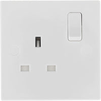 BG 921DP White Square Edge 13A DP Single Socket