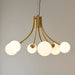 Endon 92217 Bloom 6lt Pendant Satin brass plate & opal glass 6 x 3W LED G9 (Required) - westbasedirect.com