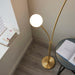 Endon 92219 Bloom 2lt Floor Satin brass plate & opal glass 2 x 3W LED G9 (Required) - westbasedirect.com