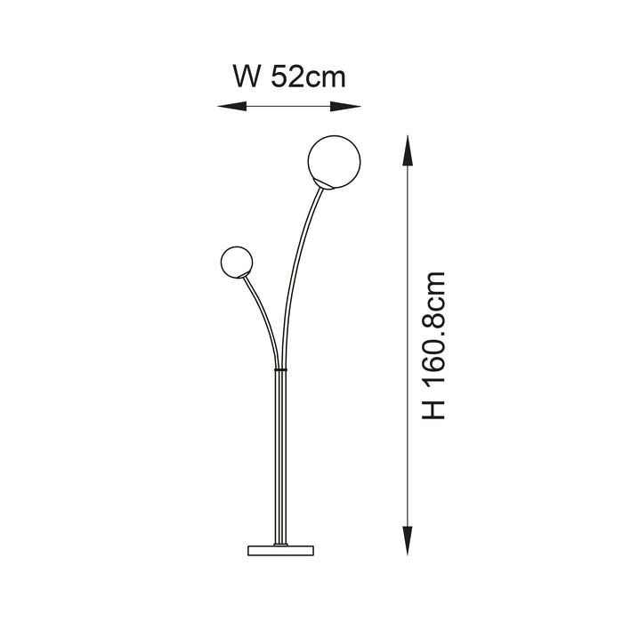 Endon 92219 Bloom 2lt Floor Satin brass plate & opal glass 2 x 3W LED G9 (Required) - westbasedirect.com