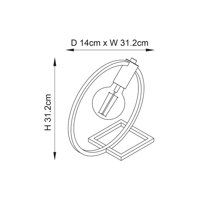 Endon 92222 Shape Circle 1lt Table Matt black 10W LED E27 (Required) - westbasedirect.com