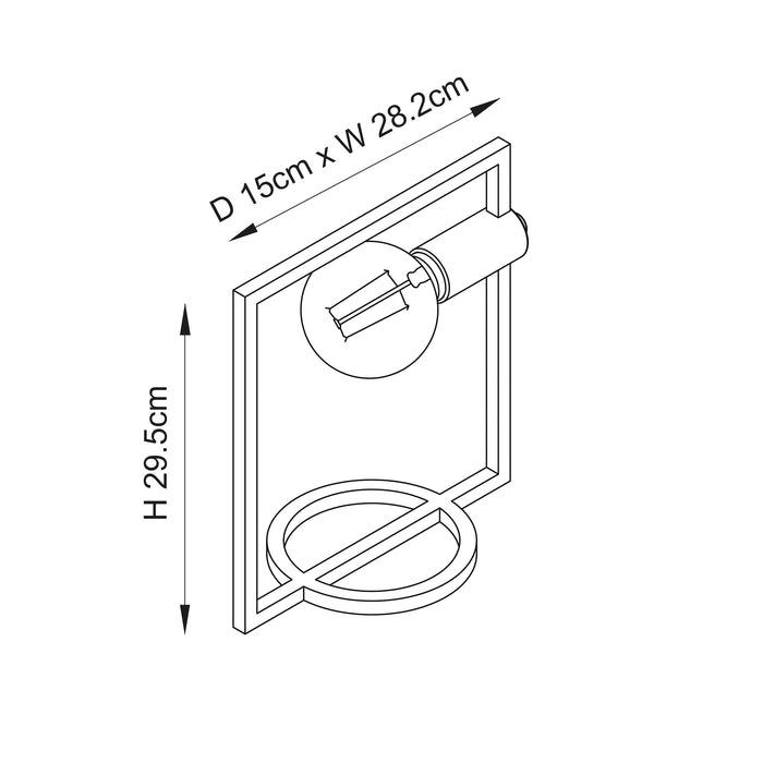 Endon 92224 Shape Rectangle 1lt Table Matt black 10W LED E27 (Required) - westbasedirect.com