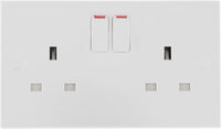 BG 922x5 White Square Edge 13A SP Double Socket (5 Pack)