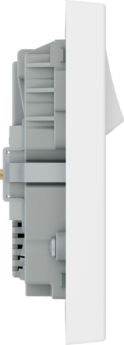 BG 922UCC65 White Square Edge 13A Double Switched Power Socket + 2xUSB-C (65W)