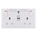 BG 922UWR White Square Edge 13A Double Socket + Wifi Extender +1x USB(2.1A) - westbasedirect.com