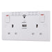 BG 922UWR White Square Edge 13A Double Socket + Wifi Extender +1x USB(2.1A) - westbasedirect.com