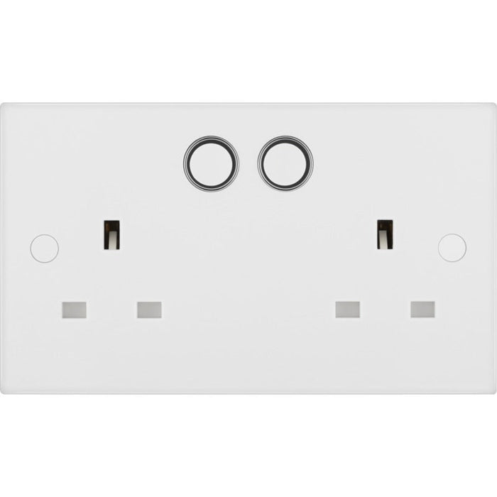 BG 922/HC White Moulded Square Edge Double Switched 13A Power Socket with Smart Home Control - westbasedirect.com