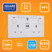 BG 922UWR White Square Edge 13A Double Socket + Wifi Extender +1x USB(2.1A) - westbasedirect.com