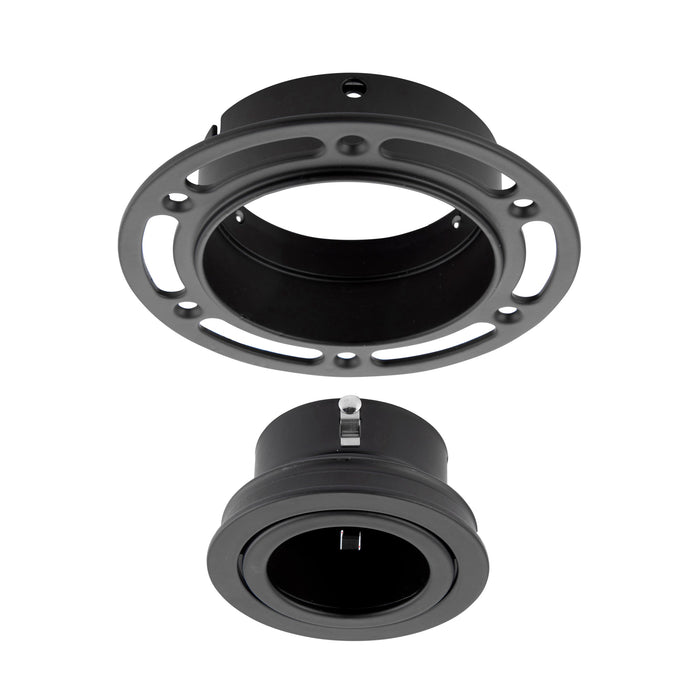 Saxby 92538 Trimless Downlight round Black 50W Matt black paint 50W GU10 reflector (Required) - westbasedirect.com