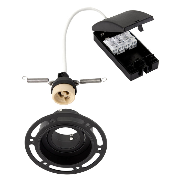 Saxby 92538 Trimless Downlight round Black 50W Matt black paint 50W GU10 reflector (Required) - westbasedirect.com