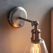 Endon 92874 Hal 1lt Wall Aged pewter, aged copper plate & clear glass 10W LED E27 (Required) - westbasedirect.com