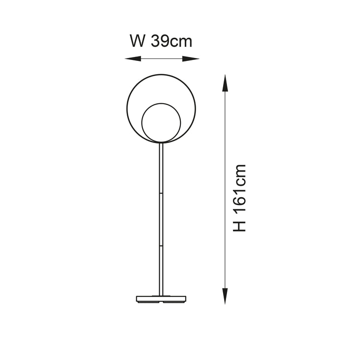 Endon 92879 Cal 1lt Floor Brushed nickel plate & matt black 10W LED E27 (Required) - westbasedirect.com