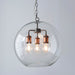 Endon 92988 Hal 3lt Pendant Clear glass, aged copper & pewter plate 3 x 10W LED E27 (Required) - westbasedirect.com