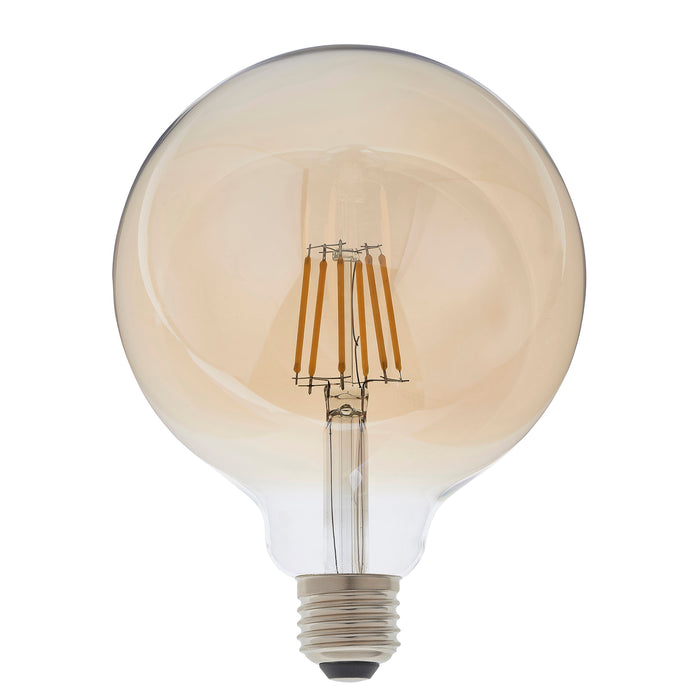 Endon 93031 E27 LED filament globe 1lt Accessory Amber glass 6W LED E27 Warm White - westbasedirect.com