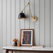 Endon 93142 Lehal 1lt Wall Antique solid brass & matt black 10W LED E27 (Required) - westbasedirect.com