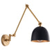 Endon 93142 Lehal 1lt Wall Antique solid brass & matt black 10W LED E27 (Required) - westbasedirect.com